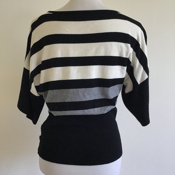 George Me Sweater Black & White Striped Top | London Rag Fine Knit Women… - Picture 6 of 6